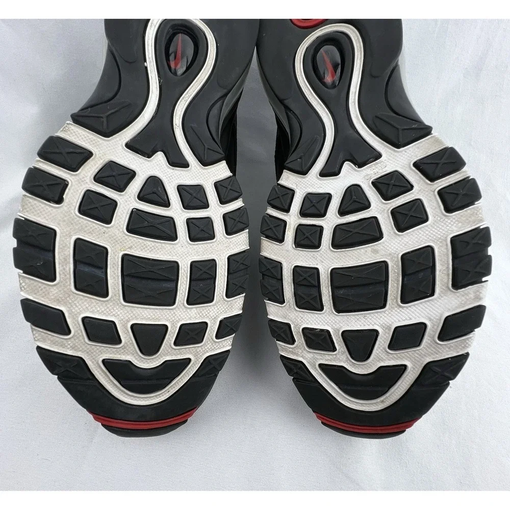 NIKE Air Max 97 Black Sport Red Mens Size 8.5 DH1083-001